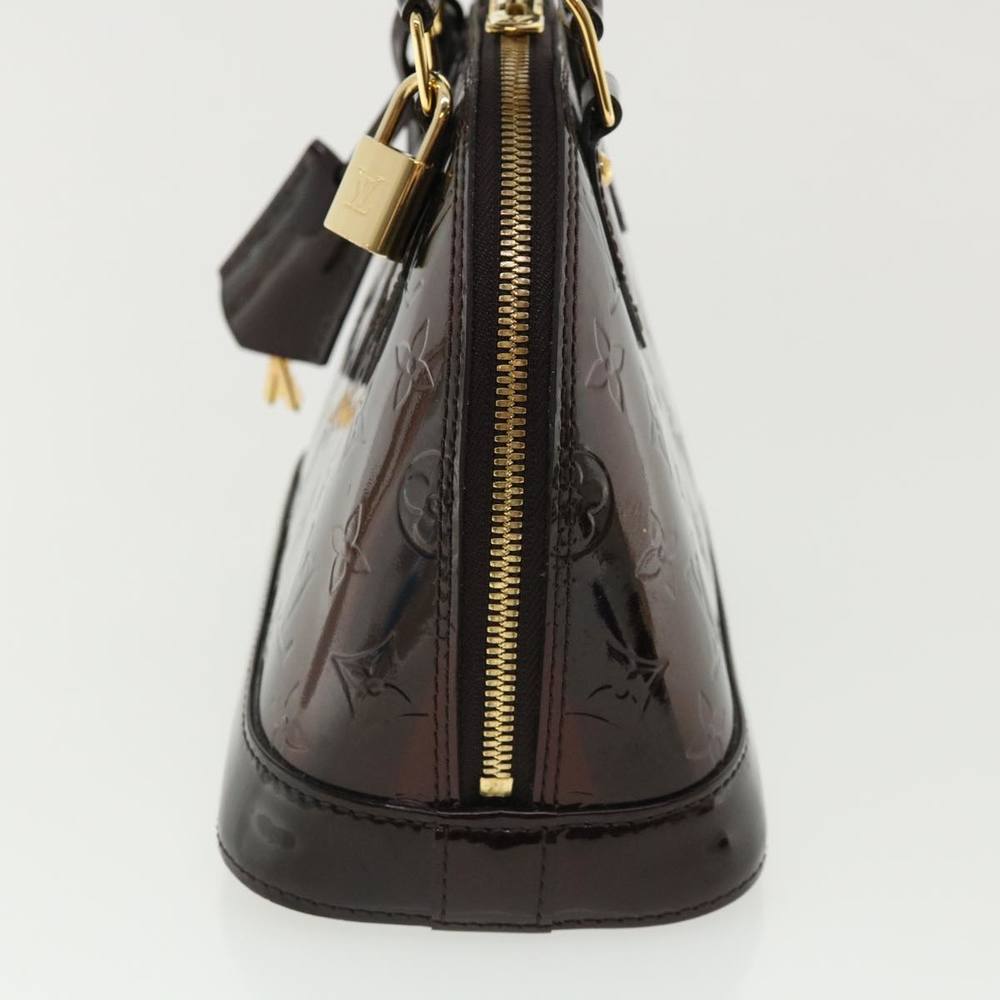 LOUIS VUITTON Vernis Rayure Alma BB HandBag Amarante M91700 Auth bs2951A - Picture 3 of 10